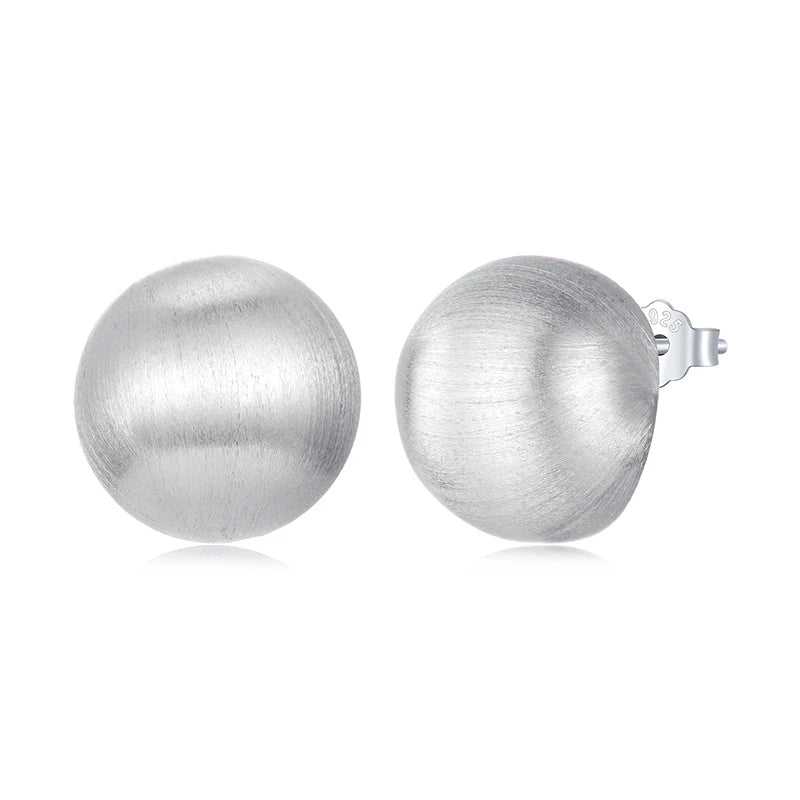 Обеци BAMOER с бяло позлатено покритие, гланцирани 3D топчета, високо полирани, модерни модни бижута за жени, сребро 925