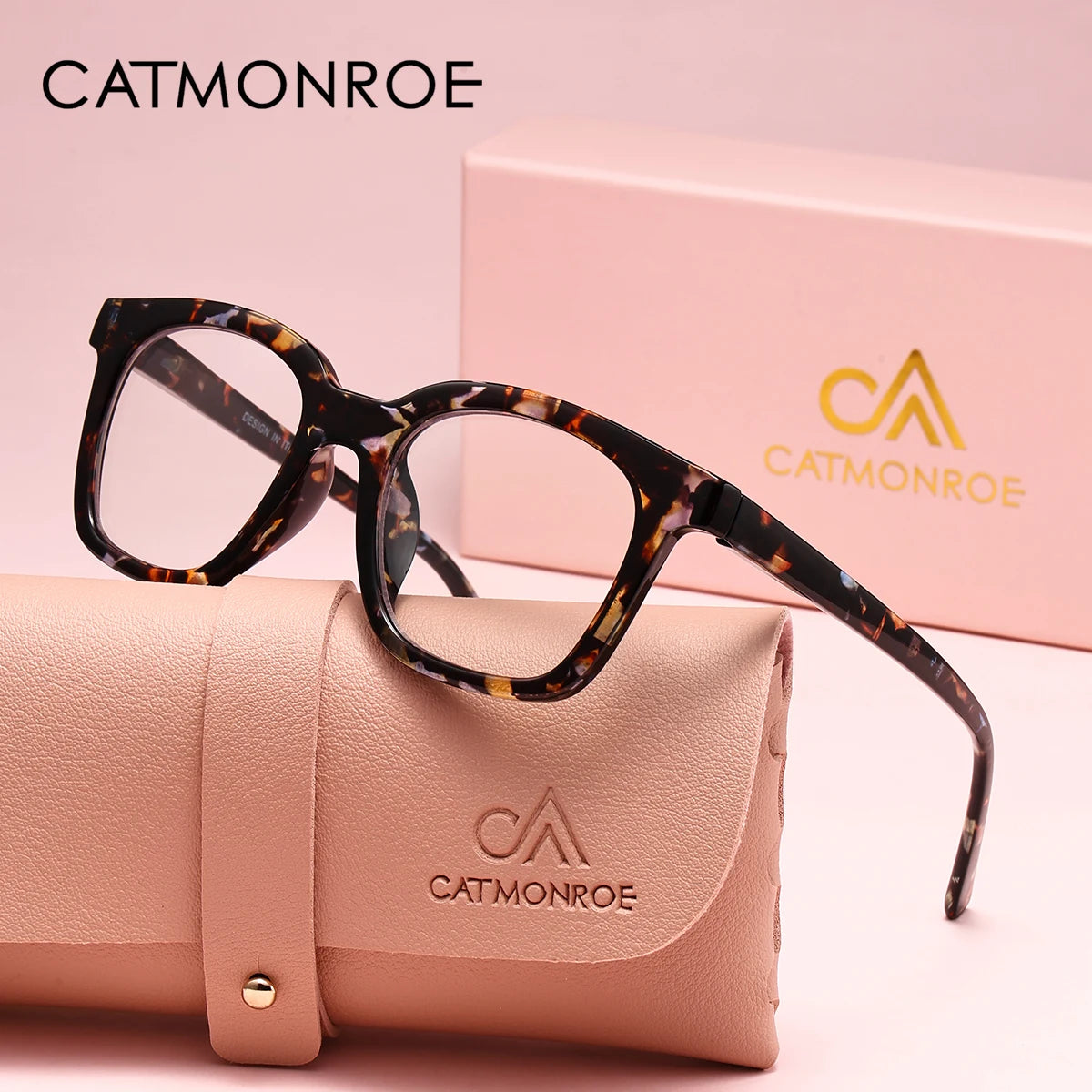 CATMONROE 1 бр. Очила за четене за жени с рамка от компютър и леопардов принт, компютърни очила, модни аксесоари за облекло