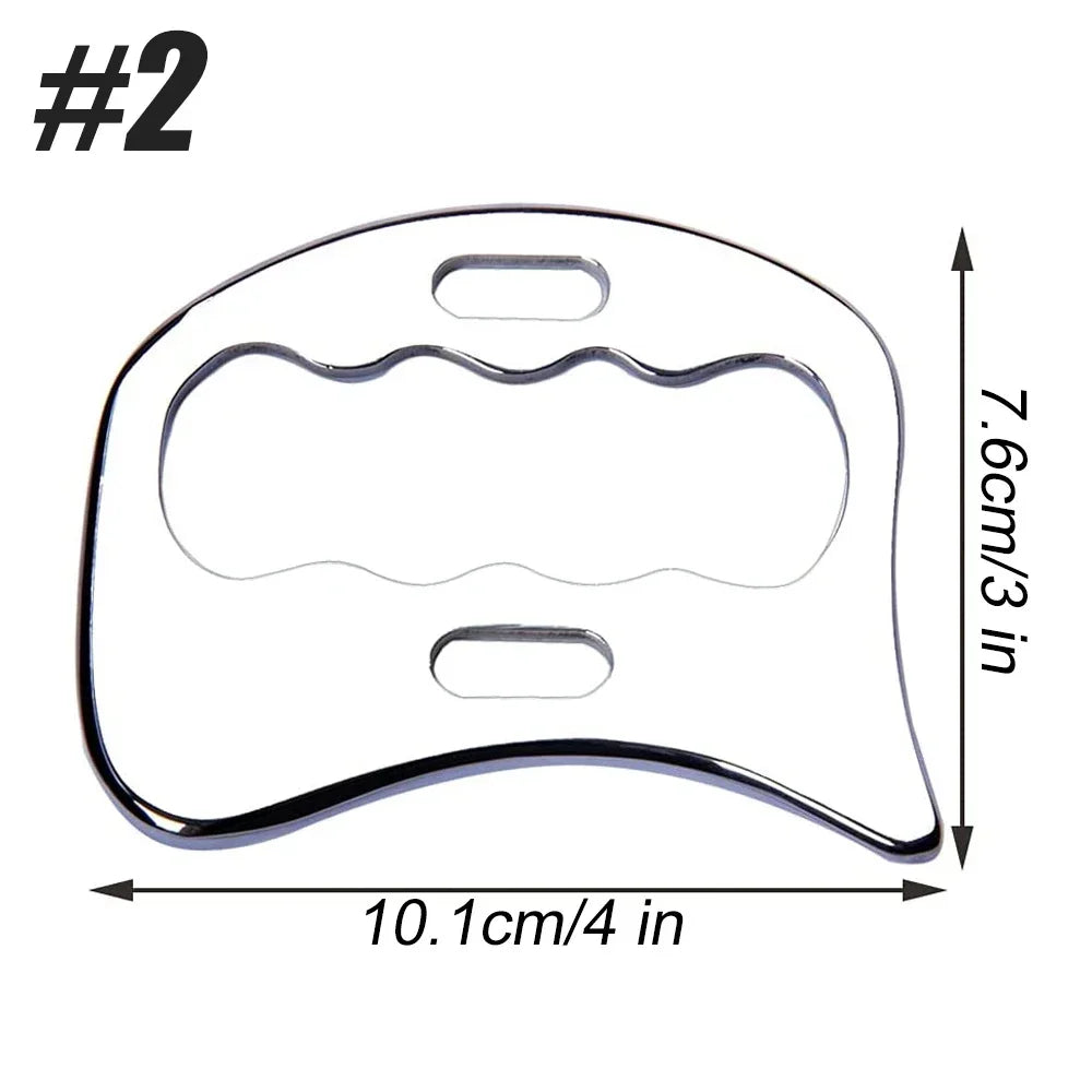 Професионални инструменти за масаж GuaSha от неръждаема стомана, инструмент за масаж с остъргване на Gua Sha, инструменти IASTM, чудесен инструмент за мобилизиране на меки тъкани