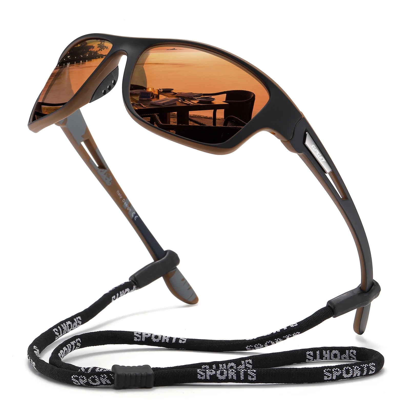 SUPKLEY Мъжки поляризирани цветни слънчеви очила, модни спортни слънчеви очила UV400, мъжки и женски, планински очила