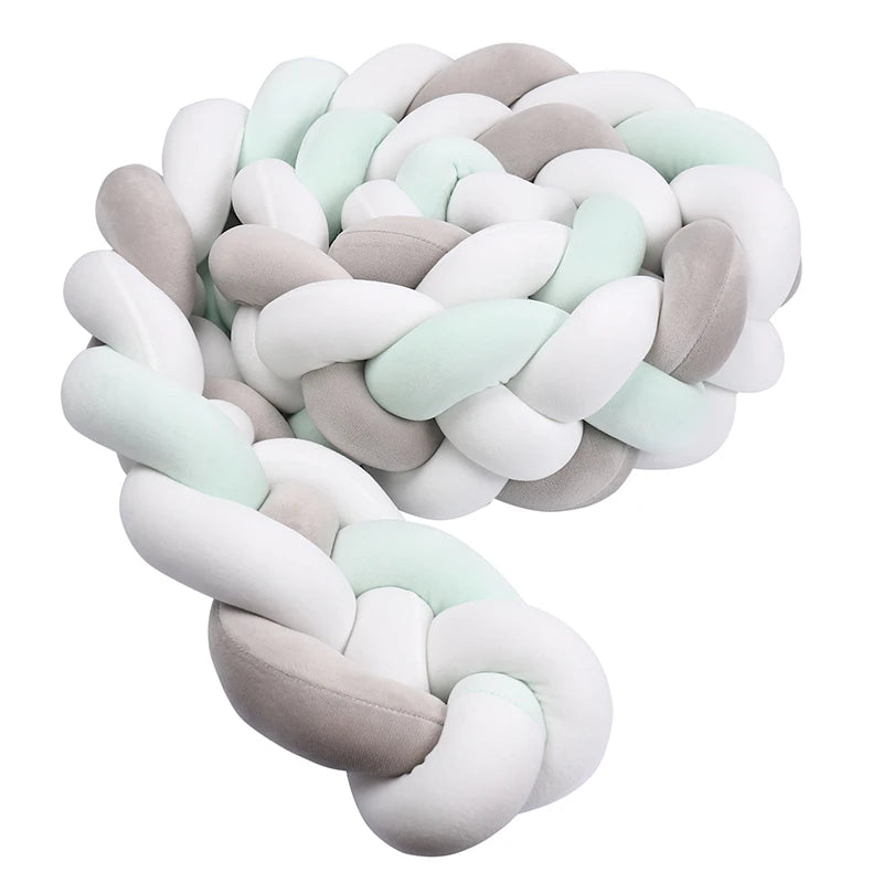 1M/2M/3M/3.6M Обиколка за детско креватче Tresse De Lit, щадяща кожата материя, декорация за бебешка стая, ръчно изработена възглавница с възли и мека подложка