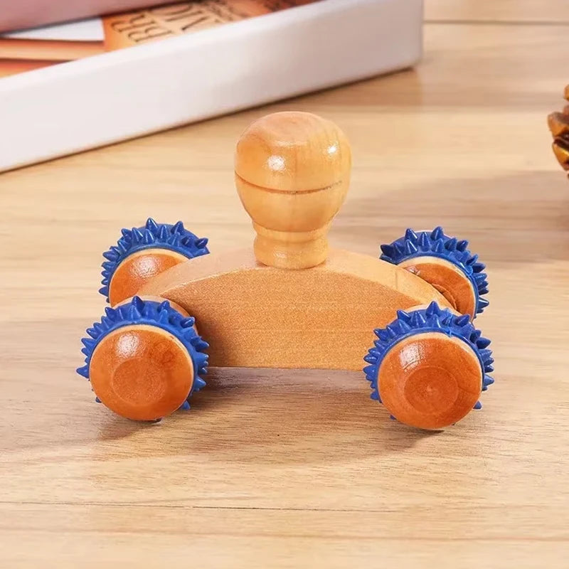 Дървен масажен валяк, ръчен инструмент за остъргване на кожата, масажор за лице, дървен валяк за масаж на гърба за врата, краката и дълбоките тъкани на мускулите