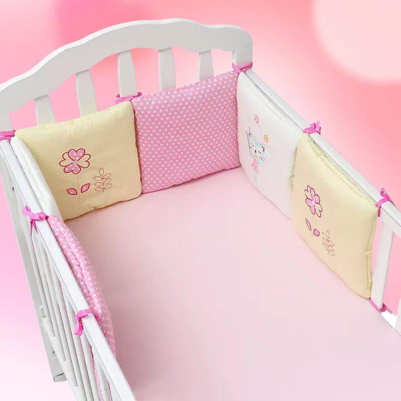 6 бр./комплект протектори за бебешко легло, подложки за предпазител за детско креватче, предпазител за бебешко легло, детско безопасно легло около памучна смес, предпазител от сблъсък и падане