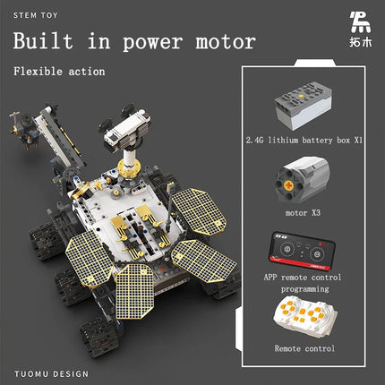 STEM строителни блокове 5 в 1 програмиращ робот RC и APP контрол инженерни колички модел на марсоход програмируеми играчки за деца