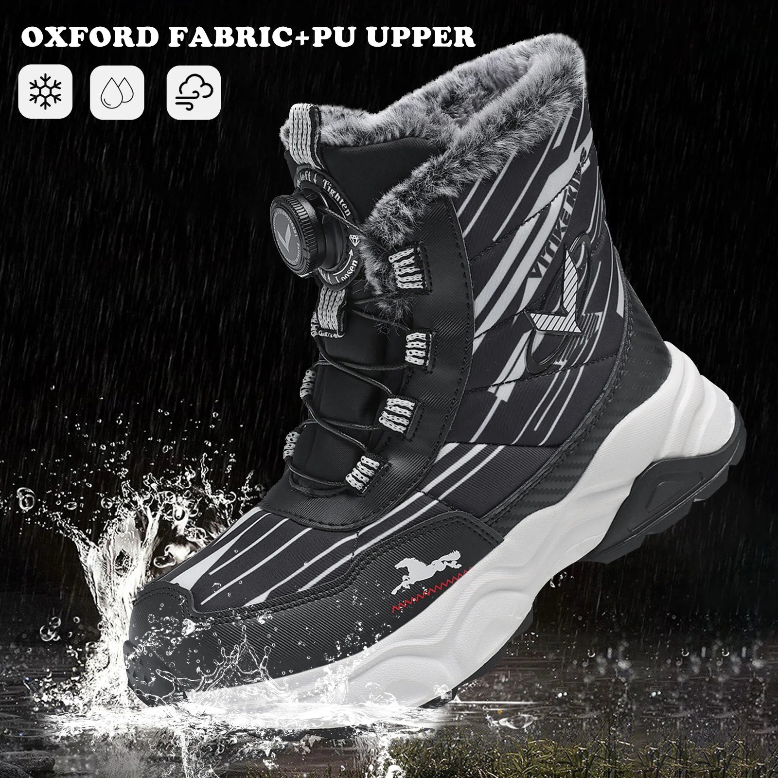 Момчешки туристически обувки, детски туристически обувки за момичета, топли зимни обувки за сняг, стоманени катарами, издръжливи и удобни