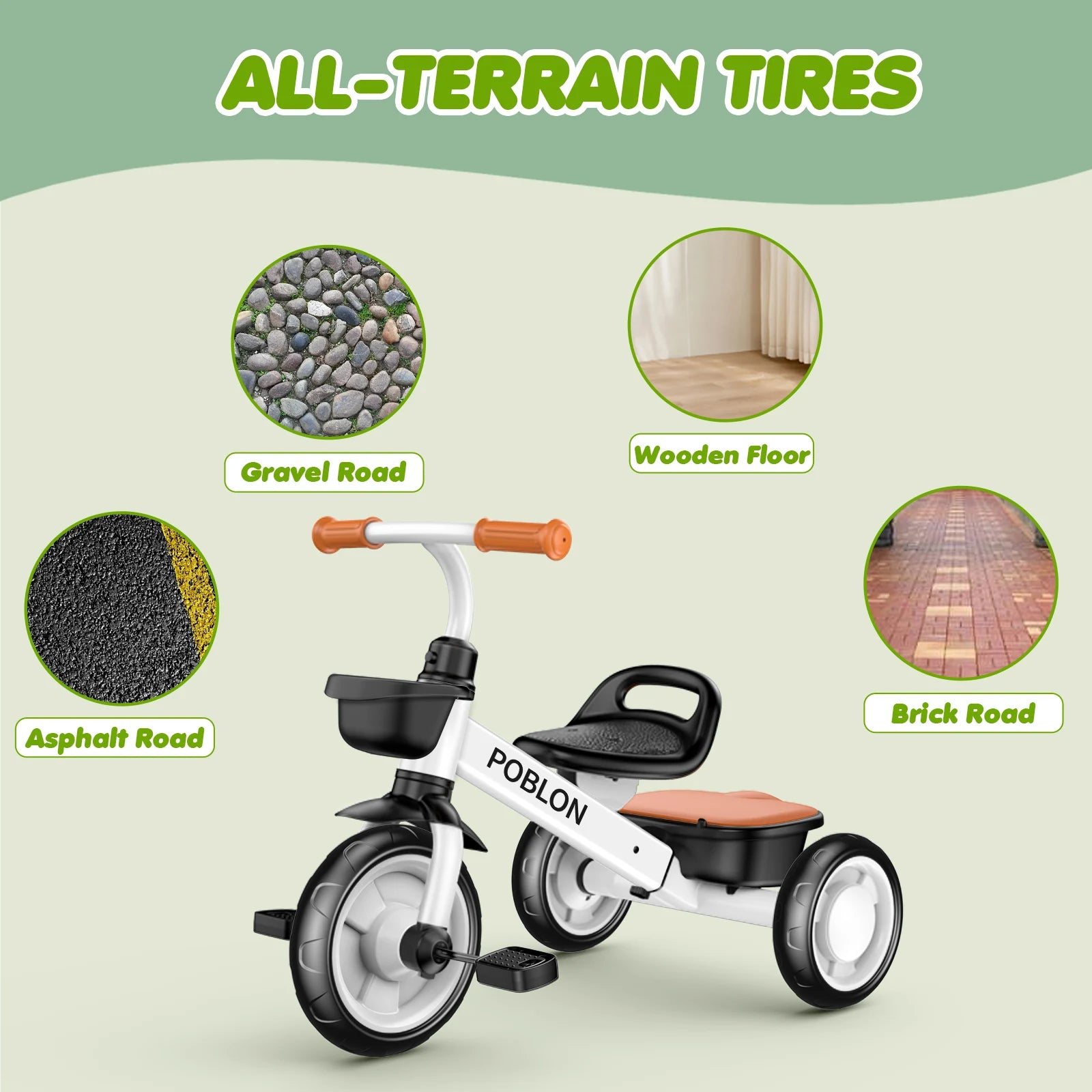 3-колесен бебешки балансиращ велосипед без педали, играчка тротинетка, детски плъзгащ се учебен велосипед с регулируема височина на седалката за 2-5 години