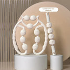All white  Nine-wheel leg clip + massage stick