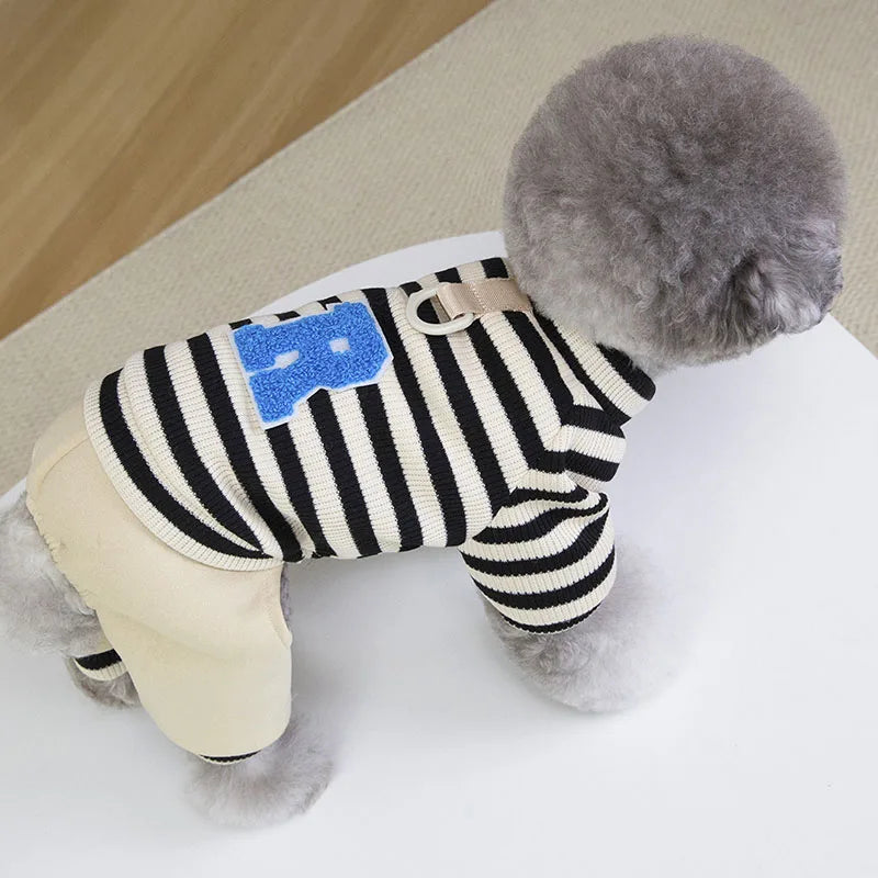 Зимен гащеризон за кучета за малки и средни кучета, дрехи за кученца, меко поларено палто за кучета, чихуахуа, йоркширски териер, пудел