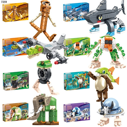 Italian Brainrot Animals Tung Tung Tung Sahur Building Blocks Tralalelo Tralala Shark BricksToy Gift for Children Kids Blind Box Строителни блокове