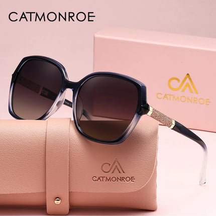 Луксозни поляризирани дамски слънчеви очила CATMONROE с рамка пеперуда, розови, подаръчна кутия, модни UV400 слънчеви очила, аксесоари за облекло