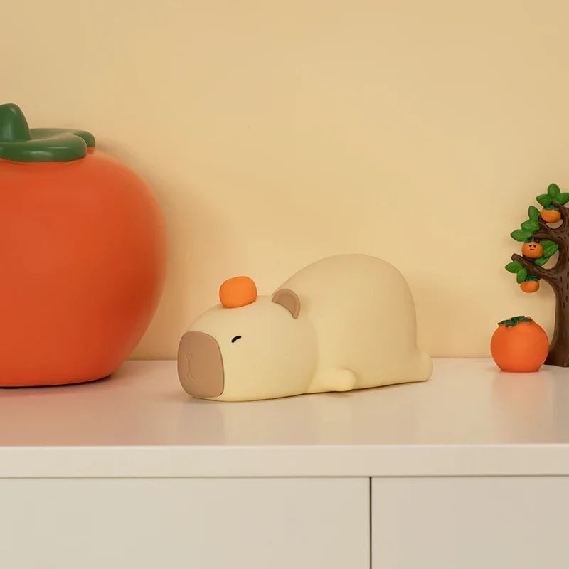 Capybara Сладка силиконова LED нощна лампа с анимационен филм USB презареждаща се димираща нощна лампа за детска стая декорация подарък за рожден ден
