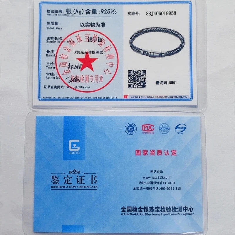 100% стерлингово сребро S925, ръчно тъкана гривна в ретро стил, мъж и жена, чисто сребро S925