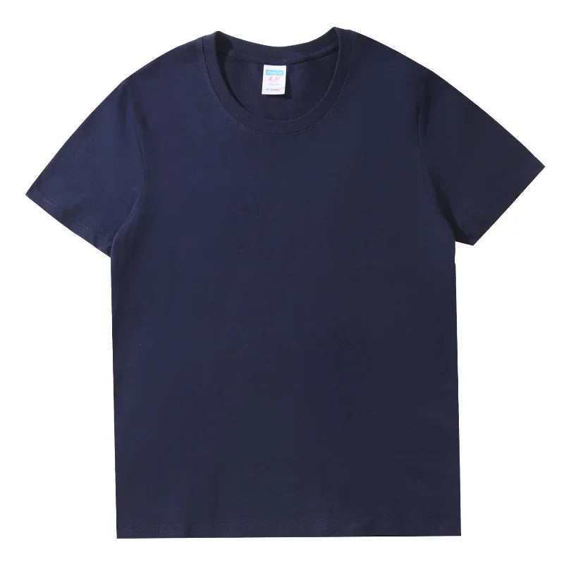 Тениски за жени 2025 Лято Топ Плътен С Къс Ръкав Свободен О-образно деколте 100% Памучни Ежедневни Дамски Тениски Harajuku Корейски Мъжки/Женски Тениски