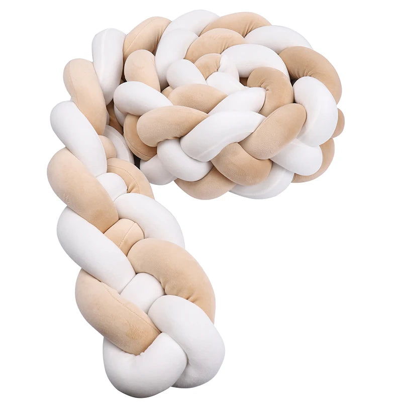 1M/2M/3M/3.6M Обиколка за детско креватче Tresse De Lit, щадяща кожата материя, декорация за бебешка стая, ръчно изработена възглавница с възли и мека подложка