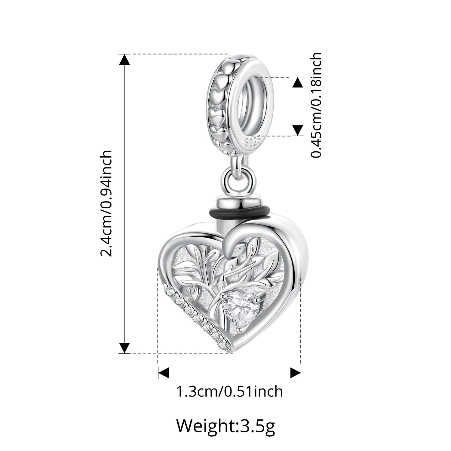Bamoer 925 Стерлингово Сребро Дървото на Живота Висулка Пепел от Домашни Любители Мемориал Отваряеми Сърцеви Мъниста за Жени Момичета Аксесоари Направи си сам