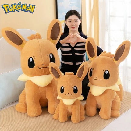 45/55/75 см голям размер плюшени играчки Pokemon Eevee Kawaii анимационни аниме плюшени меки възглавници кукла пълнени плюшени украшения детски подарък