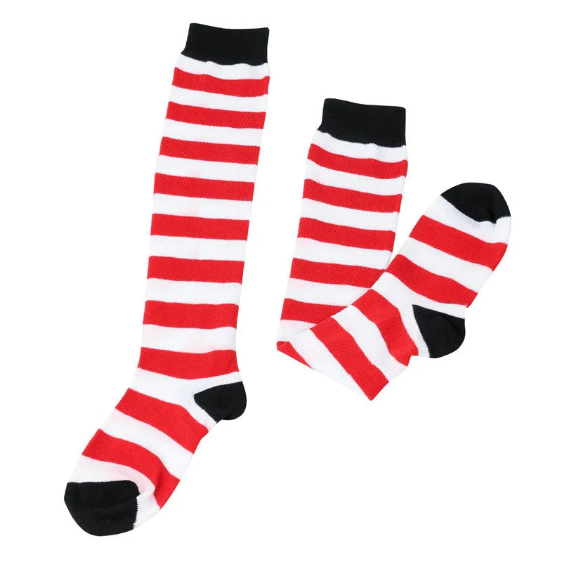 7-12Y Детски Коледни Косплей Чорапи Есенно-Зимни Плетени До Коляното Дълги Детски Чорапи за Момчета и Момичета
