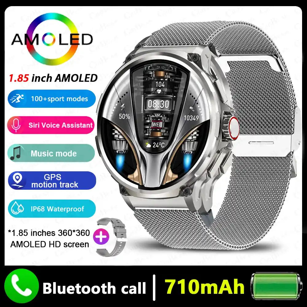 2026 Нов GPS Track Smart Watch за мъже 1.85-инчов HD AMOLED екран 710 Mah батерия Спорт Bluetooth Call Smartwatch за Android IOS