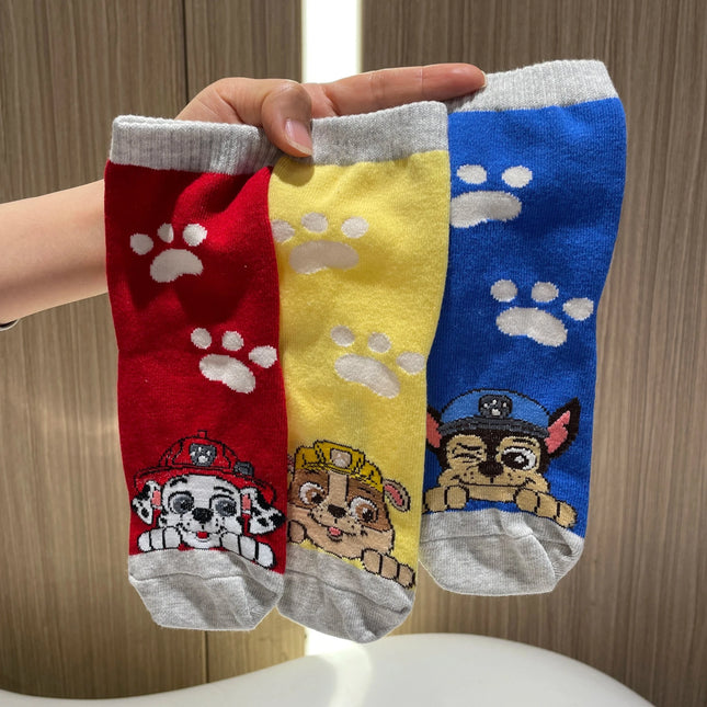 3 чифта/комплект оригинални детски чорапи Paw Patrol, сладки анимационни чорапи, детски модни средни чорапи, памучни чорапи за момчета и момичета, 2-7 години