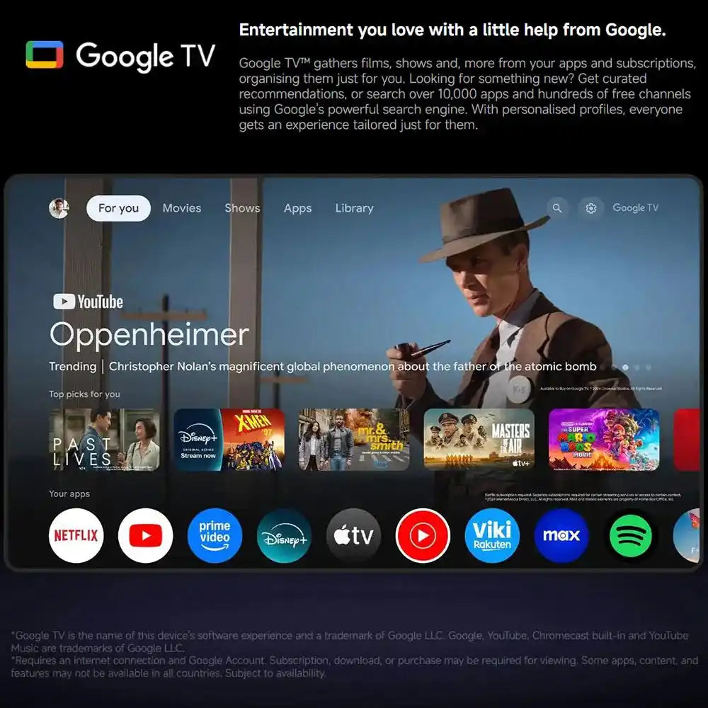 2025 Xiaomi TV Stick 4K 2-ро поколение, Google TV, преносимо стрийминг медийно съдържание с WiFi 6, Netflix Google Assistant, Smart TV Dongle BT5.2