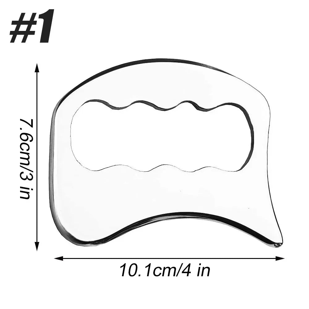 Професионални инструменти за масаж GuaSha от неръждаема стомана, инструмент за масаж с остъргване на Gua Sha, инструменти IASTM, чудесен инструмент за мобилизиране на меки тъкани