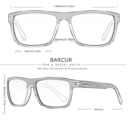 Слънчеви очила BARCUR Design TR90 за мъже, поляризирани, леки, спортни, слънчеви очила за жени, аксесоари за очила Oculos UVAB защита