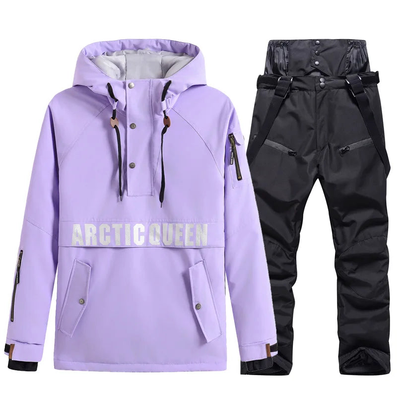Комплекти ски костюми за мъже и жени, водоустойчиви, снежен костюм, комплект ски яке и панталон, облекло за дейности на открито, сноуборд, гащеризон