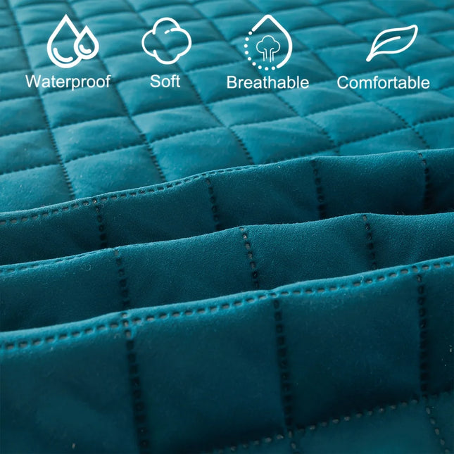 1 бр. ватиран водоустойчив чаршаф с регулируема дължина, протектор за матрак, който може да се пере в пералня, калъф за единично двойно легло