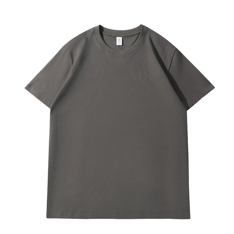 Лятна тениска за жени, памучна 2026, плътна, широка тениска, ежедневни корейски топове, плетена тениска с къс ръкав и о-образно деколте, дамски топ тениски