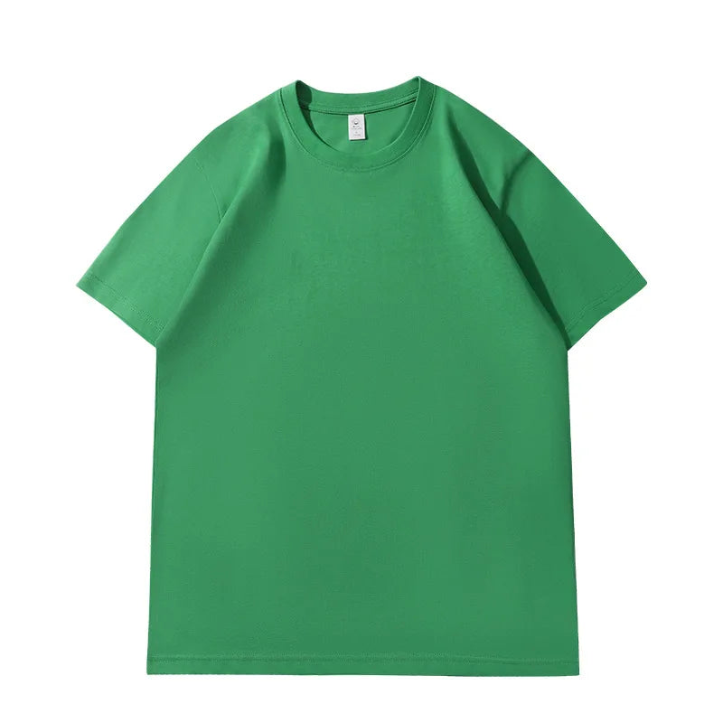 Лятна тениска за жени, памучна 2026, плътна, широка тениска, ежедневни корейски топове, плетена тениска с къс ръкав и о-образно деколте, дамски топ тениски