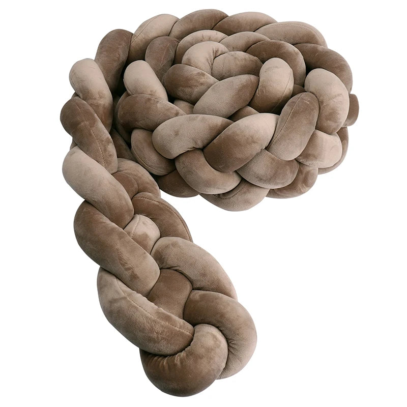 1M/2M/3M/3.6M Обиколка за детско креватче Tresse De Lit, щадяща кожата материя, декорация за бебешка стая, ръчно изработена възглавница с възли и мека подложка