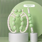 White and Green  Nine-wheel leg clamp + massage stick