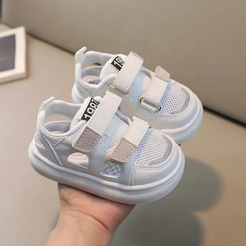 Нови летни дишащи мрежести обувки, детски спортни обувки за момчета и момичета, издълбани, сандали за кънки, готини модни бебешки детски сандали