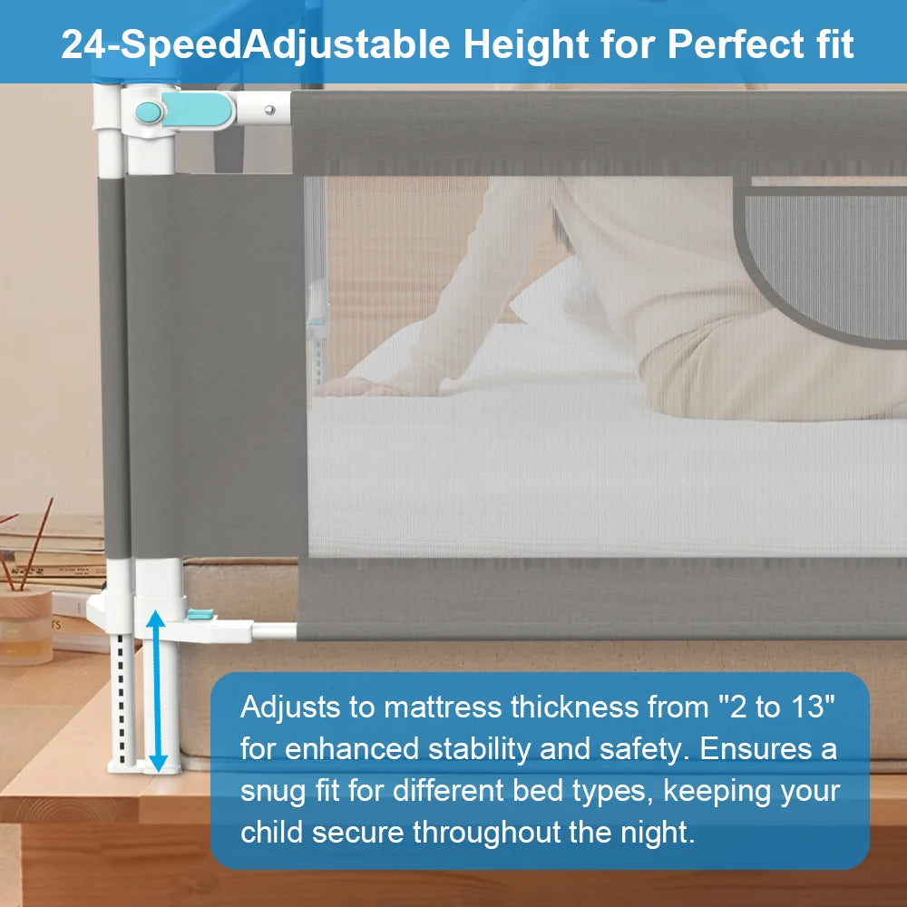 150/180/200 см Ограда за бебешко легло Парапет за бебешко легло Детска бариера за легло Ограда за детско легло Защита за детско легло Детски предпазни парапети