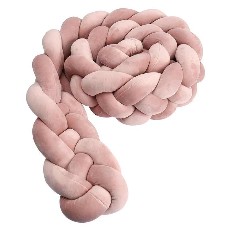 1M/2M/3M/3.6M Обиколка за детско креватче Tresse De Lit, щадяща кожата материя, декорация за бебешка стая, ръчно изработена възглавница с възли и мека подложка