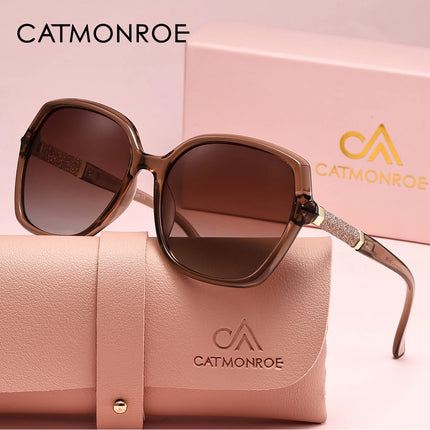 Луксозни поляризирани дамски слънчеви очила CATMONROE с рамка пеперуда, розови, подаръчна кутия, модни UV400 слънчеви очила, аксесоари за облекло