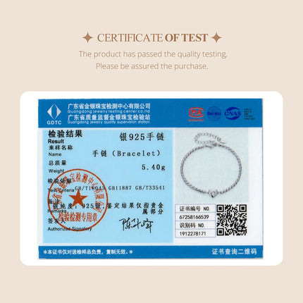 Гривна Bamoer Moissanite Heart с регулируемо усукано въже, дебела верижка за китка за жени, бижута за Свети Валентин, винтидж любовен подарък