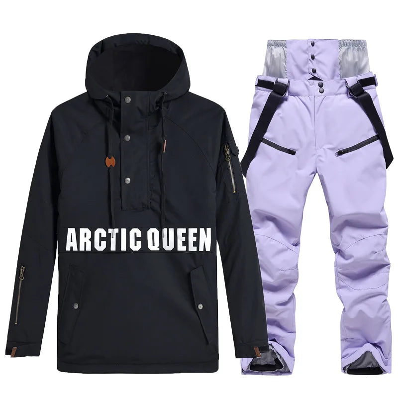 Комплекти ски костюми за мъже и жени, водоустойчиви, снежен костюм, комплект ски яке и панталон, облекло за дейности на открито, сноуборд, гащеризон