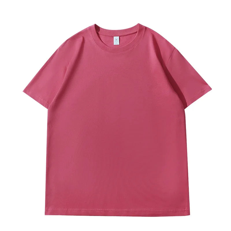 Лятна тениска за жени, памучна 2026, плътна, широка тениска, ежедневни корейски топове, плетена тениска с къс ръкав и о-образно деколте, дамски топ тениски