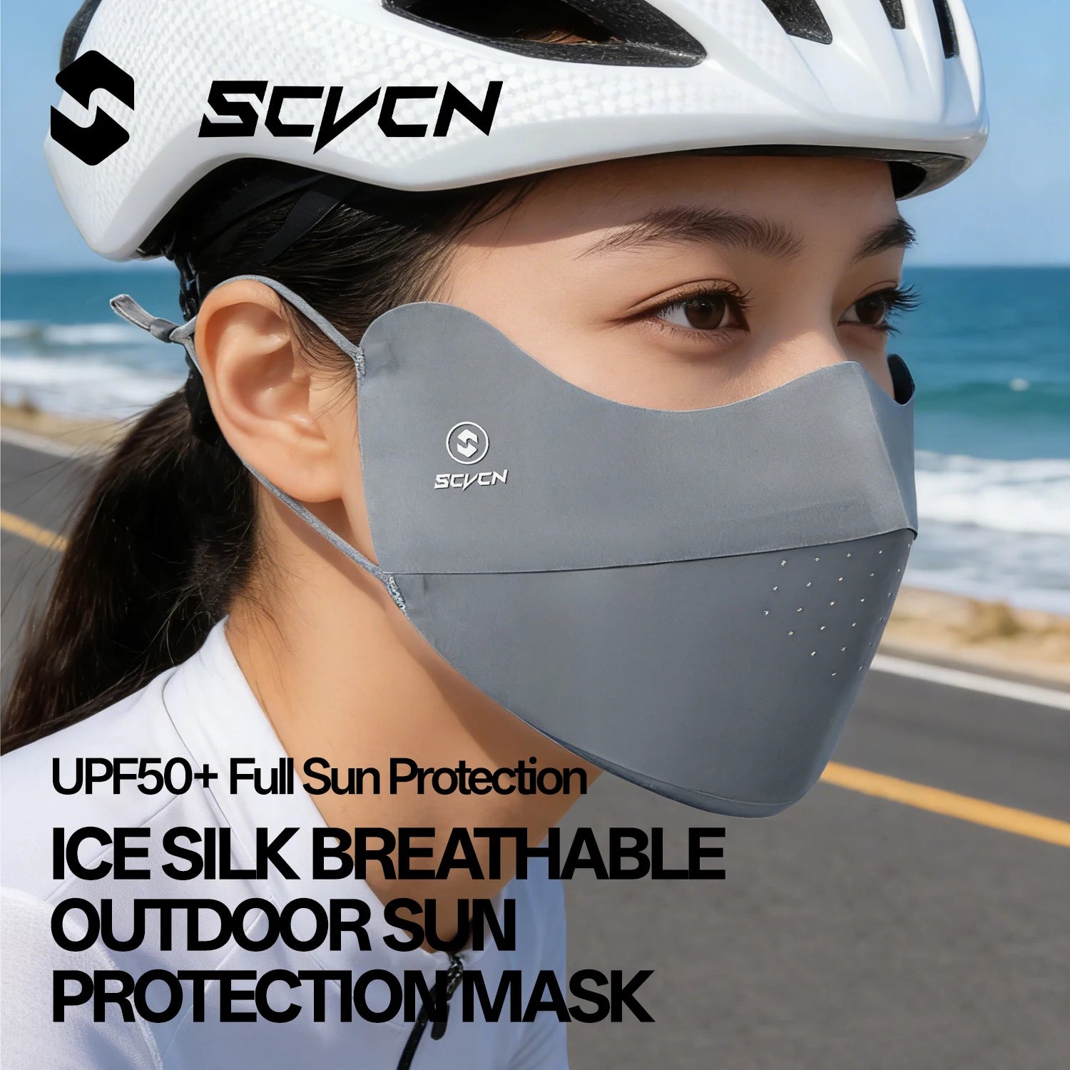 SCVCN Велосипедна защитна маска за лице UPF50+, четирисезонна универсална слънцезащитна маска за мотоциклет, филтърна качулка, дишаща