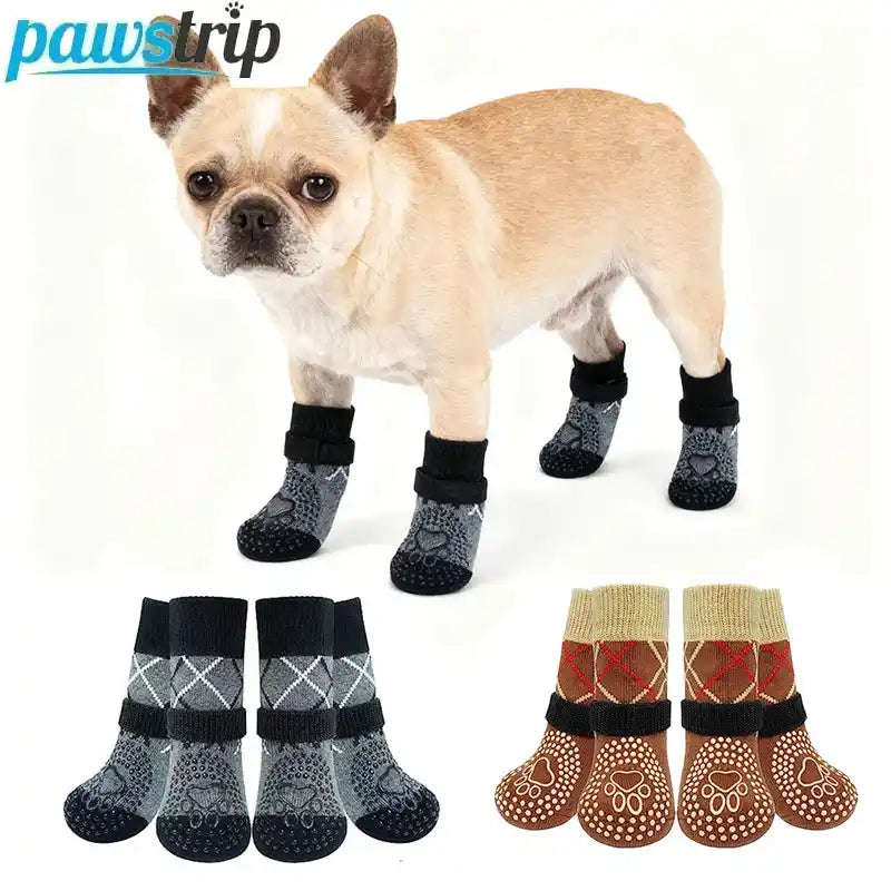 4 бр./партия чорапи за домашни любимци, противоплъзгащи се, протектори за лапи за малки, средни и големи кучета, покривала за кучешки лапи, чорапи за кученца