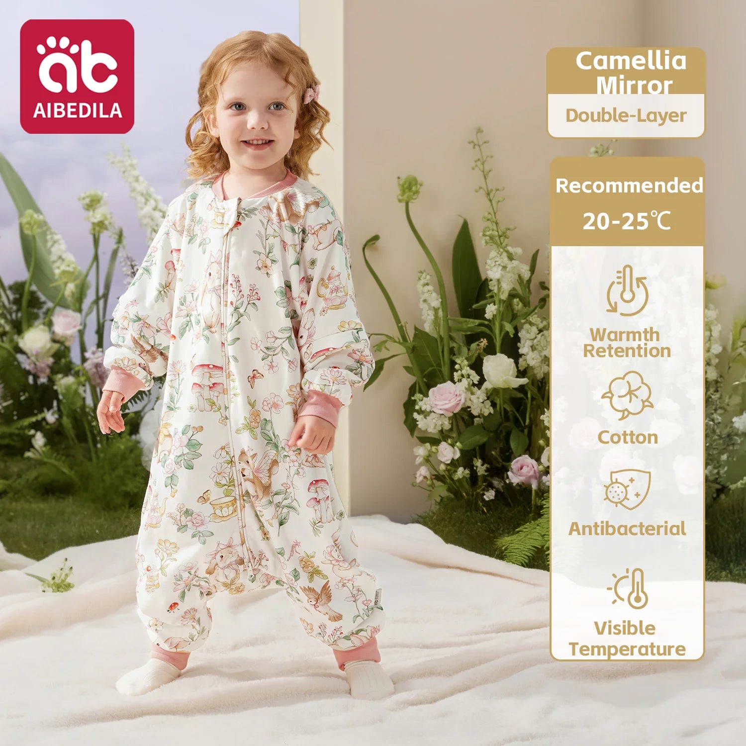 AIBEDILA Бебешки чувал за спане, мек и уютен спален чувал за бебета, супер топъл ватиран одеяло за носене с подвижни ръкави, 6M-7G, момче/момиче