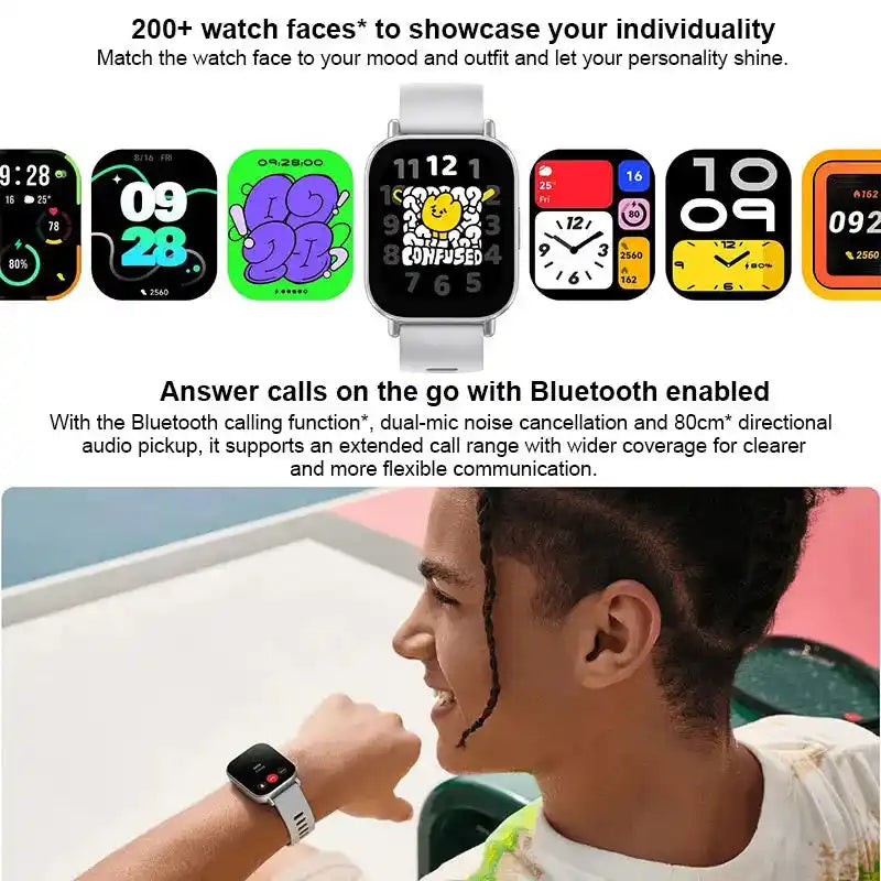 Xiaomi Redmi Watch 5 Active Smart Watch, Bluetooth разговори, 2" LCD дисплей, целодневен мониторинг на пулса и кислорода в кръвта