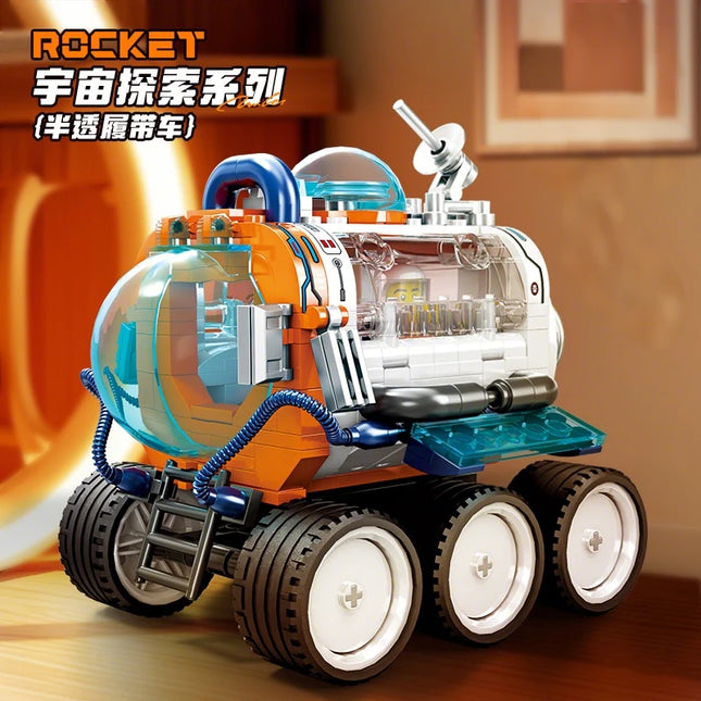 Космически серии строителни блокове ракетен модел с астронавт и базово превозно средство STEM образователни играчки за деца момчета момичета Коледа Birthday