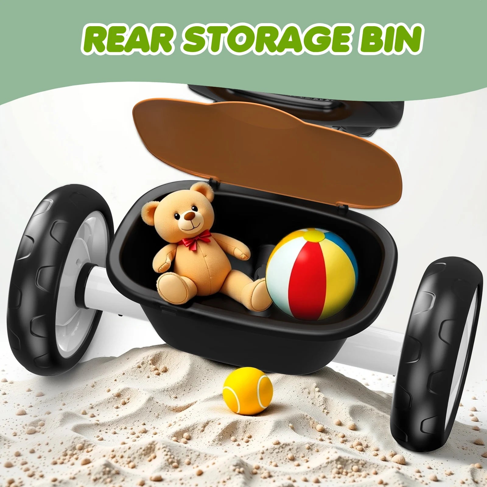 3-колесен бебешки балансиращ велосипед без педали, играчка тротинетка, детски плъзгащ се учебен велосипед с регулируема височина на седалката за 2-5 години