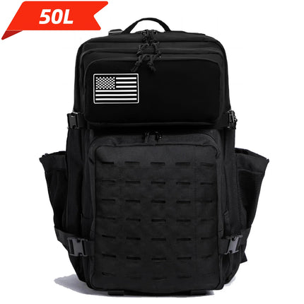 25L/50L Тактическа раница, ловна MOLLE раница, фитнес зала за мъже, EDC раница за туризъм на открито, вещица с 2 държача за бутилки