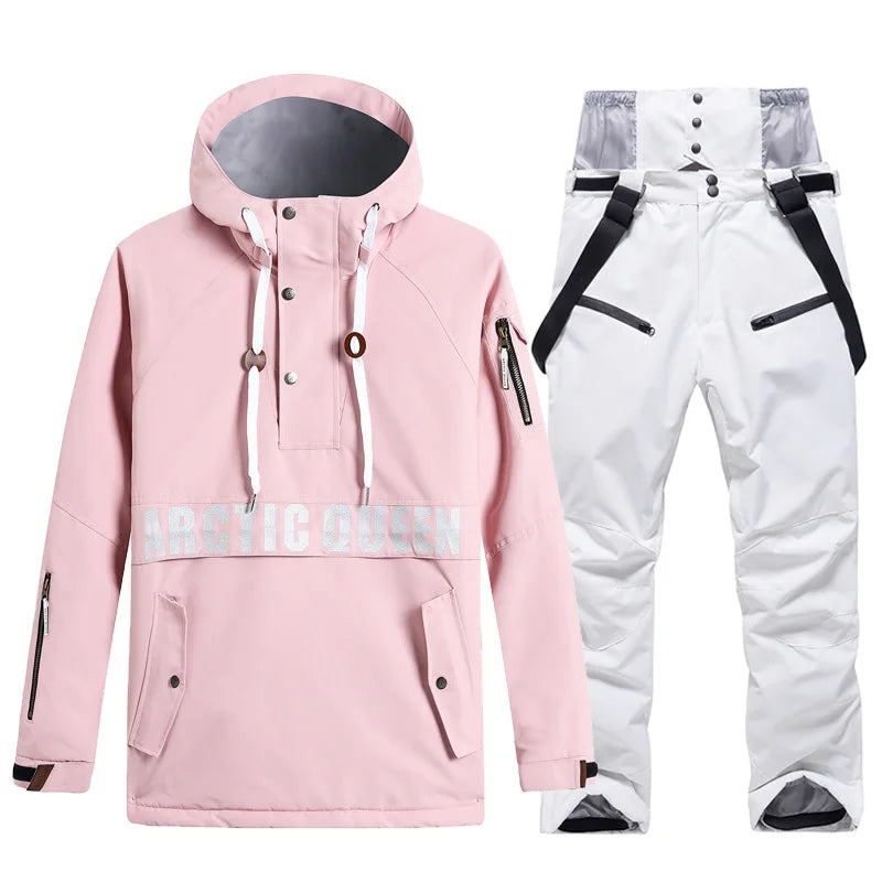 Комплекти ски костюми за мъже и жени, водоустойчиви, снежен костюм, комплект ски яке и панталон, облекло за дейности на открито, сноуборд, гащеризон