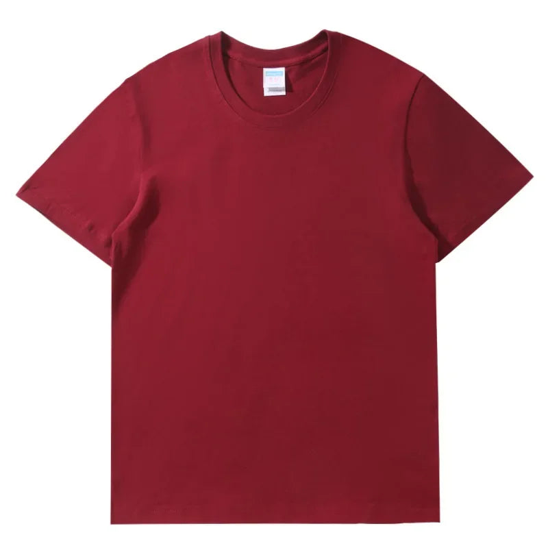 Тениски за жени 2025 Лято Топ Плътен С Къс Ръкав Свободен О-образно деколте 100% Памучни Ежедневни Дамски Тениски Harajuku Корейски Мъжки/Женски Тениски