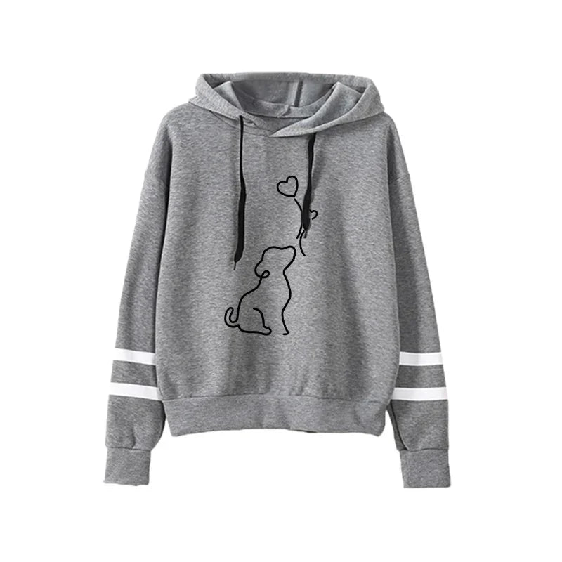 2025 Гореща разпродажба Дамски анцуг с качулка, черен анцуг, градски ежедневен, моден спортен, сладък модел, суичър с качулка, комплект джогери