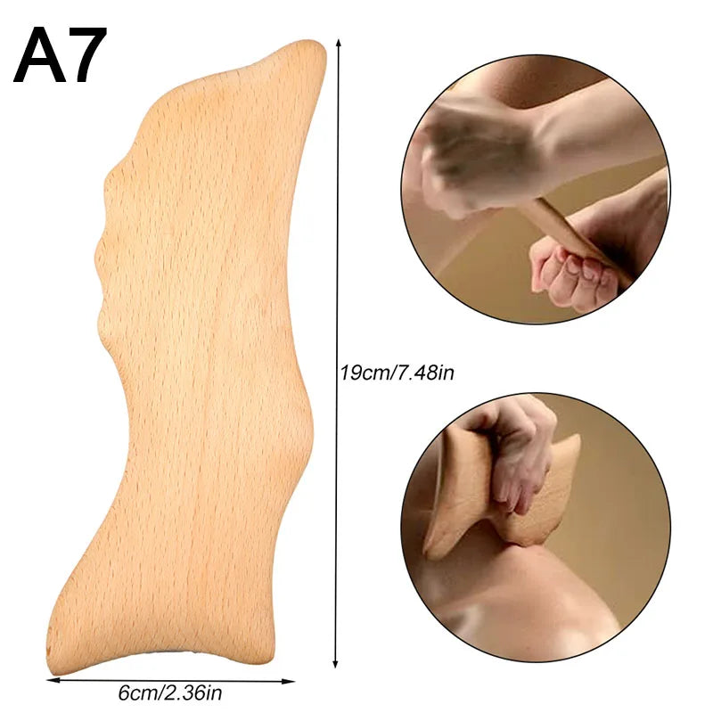 Инструменти за дървесна терапия за оформяне на тялото, дървени инструменти за масаж, лимфен дренажен масажор, инструменти за оформяне на тялото, дървени инструменти за гуа ша